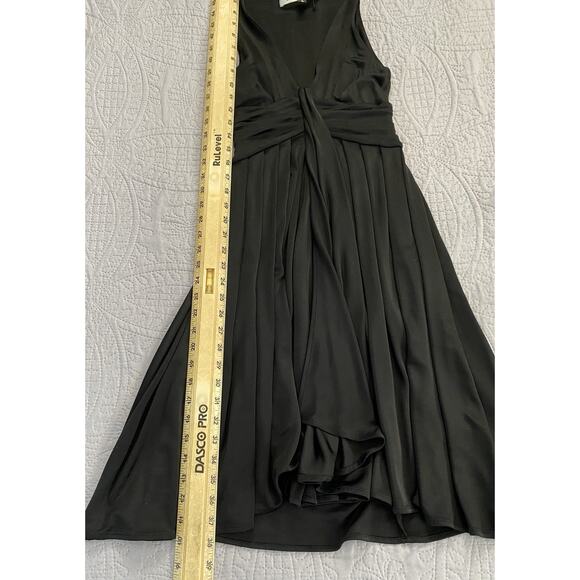 Vintage Diane Von Furstenberg Sz 4Stretch Black Ponte Blk Drape Empire Ptd Waist - Picture 14 of 14